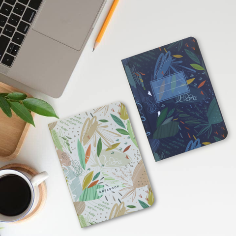 Abstract Mini Notebook | A6 Pocket Size | Ruled Pages | 100 Pages | Pack of 2